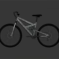 Modern Mountain Bike With Metallic Frame Black Wheels And Suspension Fork
