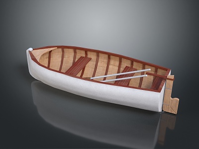 Modern Boat Small Wooden Boat Fishing Boat Wooden Boat 3d model