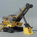 Yellow Large Heavy Duty Construction Vehicle With Tracks And Bucket
