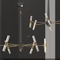 Modern Interior Chandelier Design With Multiple Metal Arms And White Light Fixtures