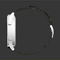 Elegant Leather Strap Watch With Silver Metal Case Black Dial And Stitched Design