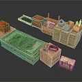 Vintage Storage Collection Featuring Wicker Bed Wooden Trunks And Red Suitcases