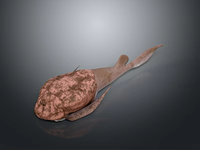 Detailed Pinkish Brown Creature Model With Textured Shell And Extended Tail On Dark Surface 3d model
