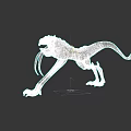 Sci Fi Reptile Creature 3D Model With Sharp Claws Blue Green Skin And Long Tail