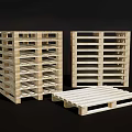 Industrial Equipment Wooden Pallets Stacked And Flat Design For Logistics Storage