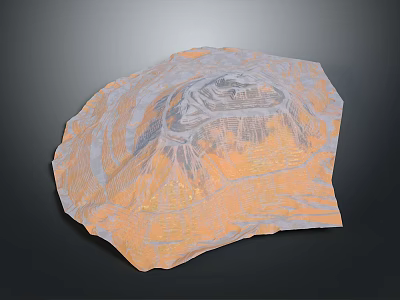 Scenic Rocky Landscape With Orange Gray Textured Rock Formation And Natural Irregular Shape 3d model