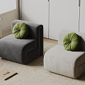 Modern single sofa stool 3d model