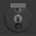 Futuristic Cosmic Spacecraft With Circular Platform Blue Window Cabin And White Cone