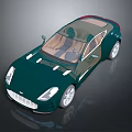 Green Luxury Convertible Car With Modern Design Sleek Body And Beige Interior