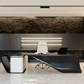Modern Office Interior Design With Comfortable Sofa Desk Green Plants And Lighting