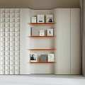 Bookcase Bookshelf Storage Rack Background Wall 3d model