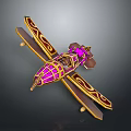 Cosmic Aerospace Inspired Decorative Aircraft Model With Purple And Gold Accents