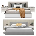 Modern Double Bed Designs Featuring Stylish Headboards Cozy Bedding and Nightstands 3d model