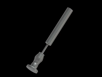 Grey Mechanical Tool With Long Cylindrical Rod And Base Knob Design 3d model