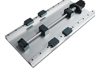 Linear Motion Module With Metal Base Lead Screw And Sliders For Industrial Use 3d model