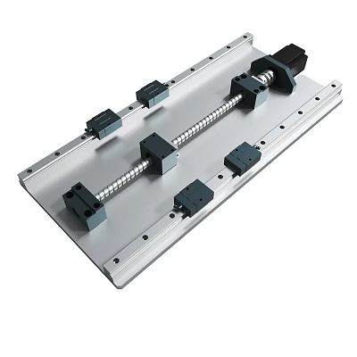 Linear Motion Module With Metal Base Lead Screw And Sliders For Industrial Use 3d model