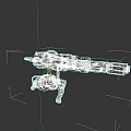 High Tech Futuristic Weapon With Mechanical Design And Green Display Element