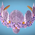 Shell and Starfish Summer Crown Shell Crown Starfish Headwear 3d model