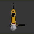 Yellow and Black Angle Grinder with Grinding Wheel and Ergonomic Handle Design