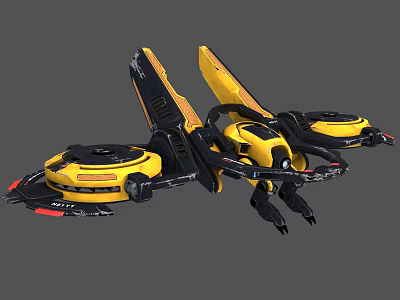 modern spaceship 3d model