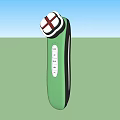Two Green Handheld Daily Electrical Appliances With Top Cross Sign Design