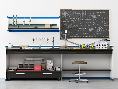 modern experimental bench 3d model