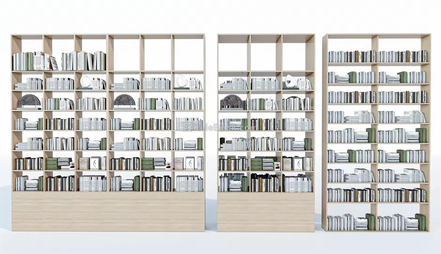 Modern Bookshelf Bookcase Books 3d model