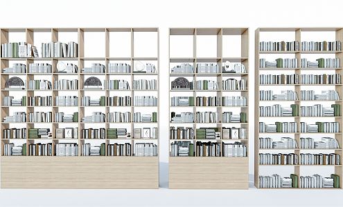 Modern Bookshelf Bookcase Books 3d model