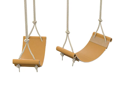 Modern Italian Swing Chair Leather Hemp Rope Swing Chair Hanging Chair 3d model