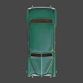 Vintage Green Sedan Classic Exterior Design With Retro Body And Chrome Details