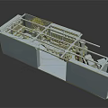 Modern White 3D Structural Model Featuring Detailed Interior Compartments And Framework