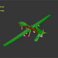 Green Camouflage Military Drone With Long Wings Landing Gear And Sensors