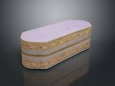Elegant Lavender Perfume Cosmetics Decorative Box With Intricate Golden Patterns And Double Layer 3d model