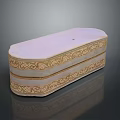 Elegant Lavender Perfume Cosmetics Decorative Box With Intricate Golden Patterns And Double Layer