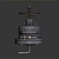 Vintage Industrial Mechanical Device With Metal Wheel Handle And Pipeline Components