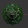 Festive Green Christmas Tree Decorated With Red Ornaments Star And White Tinsel