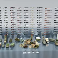 Comprehensive Collection of Various Weapons Including Firearms Military Equipment and Models 3d model
