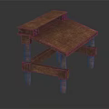 Rustic Wooden Small Table With Rectangular Surface And Sturdy Wood Legs
