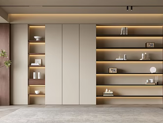 Modern background wall bookcase living room bookcase living room background wall bookcase background wall 3d model
