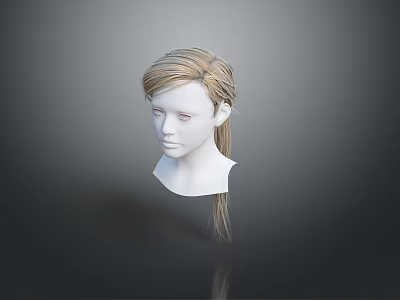 Human Head Mannequin With Realistic Facial Organs And Blonde Hair Display Model 3d model