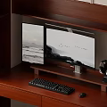 Tatami Computer Desk Desktop Computer Digital Products New Chinese Style Desk 3d model