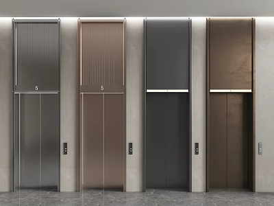 Modern Elevator Panel Design With Different Colored Metallic Finishes And Brushed Surfaces 3d model
