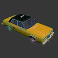 Vintage Yellow Taxi Cab With Black Roof And Classic Exterior Design