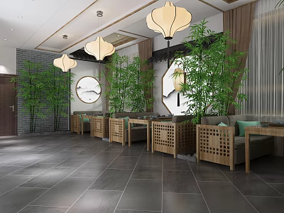 New Chinese Teahouse Tea Show 3d model