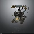 Vintage Electronic Appliance Design Featuring Retro Telephone With Classic Rotary Dial