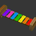 Handcrafted Wooden Xylophone With Vibrant Colorful Keys And Solid Wood Frame