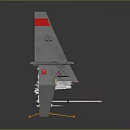 Gray Spacecraft Model With Red Emblem Landing Gear For Cosmic Exploration Missions
