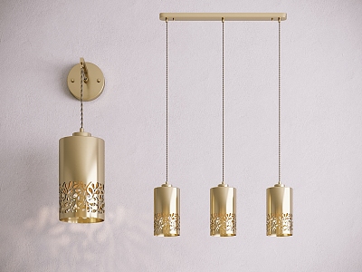 Light Luxury Lamps Combination Metal Chandelier model