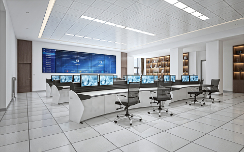 modern monitoring room information data center monitoring room 3d model