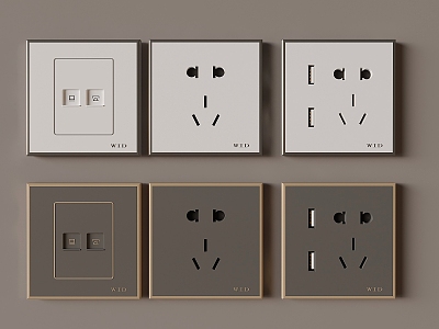 Socket smart embedded socket panel 3d model